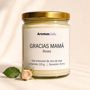 vela aromática de rosas