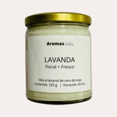 vela aromática de lavanda