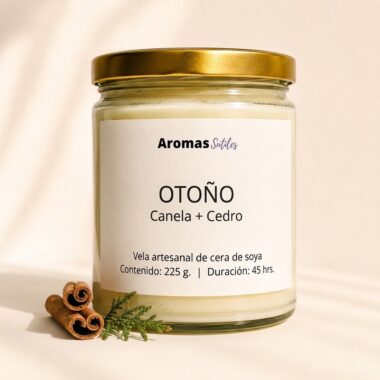 vela aromática de otoño (canela y cedro)