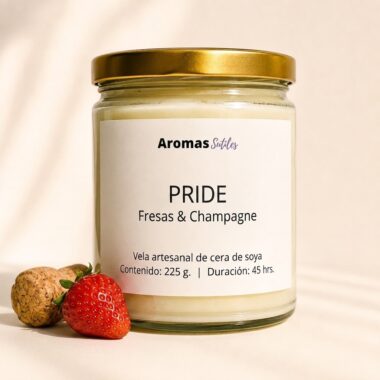 vela aromática del Pride (fresas y champagne)