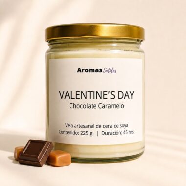 vela aromática de san Valentin (chocolate y caramelo)