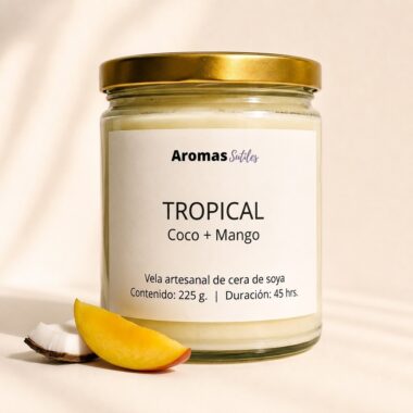 vela aromática tropical (coco y mango)